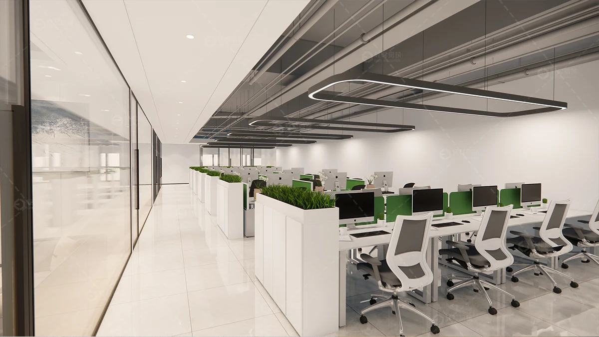 4000芯片開發(fā)公司辦公室裝潢效果-第1張圖片-上海古都建筑設計集團