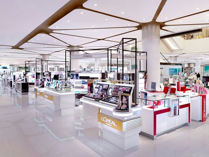 上海辦公室裝修化妝品展廳設(shè)計-第3張圖片-上海古都建筑設(shè)計集團(tuán)