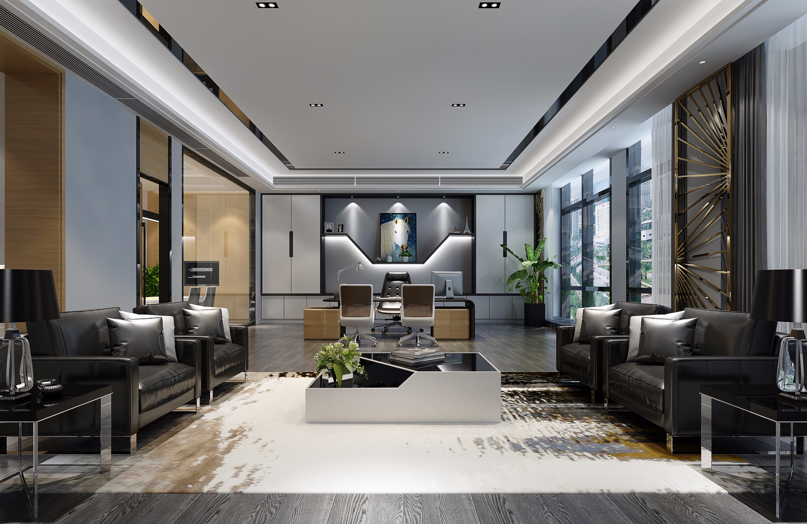 簡潔高檔辦公室裝修設(shè)計-第2張圖片-上海古都建筑設(shè)計集團(tuán)