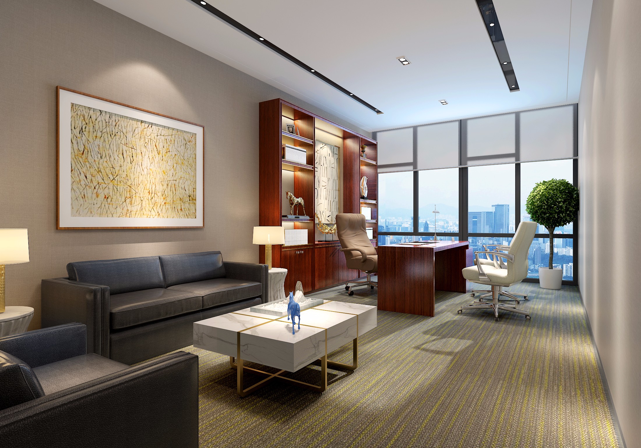 地產(chǎn)開發(fā)公司辦公室裝修設(shè)計-第5張圖片-上海古都建筑設(shè)計集團(tuán)