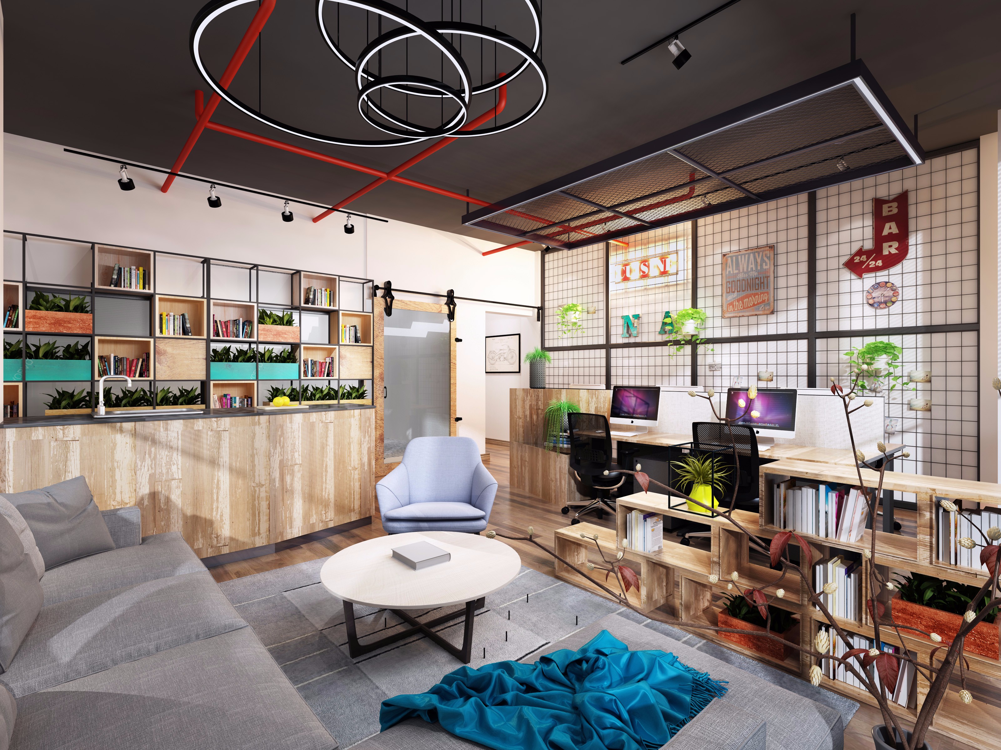 浦東新區(qū)奢華工業(yè)風(fēng)辦公室裝修設(shè)計-第3張圖片-上海古都建筑設(shè)計集團(tuán)